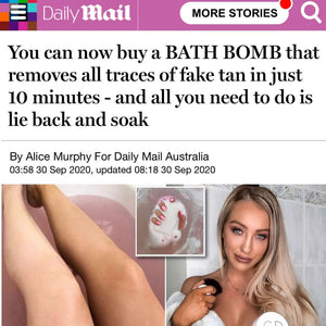 Fake Tan Remover Bathtub Bath Bomb review from the Daily Mail - GlowBomb by GlowDry Australia
