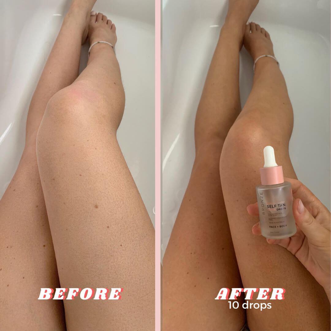 Face Tanning Drops before and after - GlowBronze by GlowDry Australia