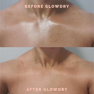 Fake Tan Drying Powder before and after- The Bestie eco refill - GlowDry Australia