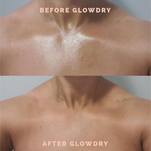 Fake Tan Drying Powder before and after- The Bestie eco refill - GlowDry Australia