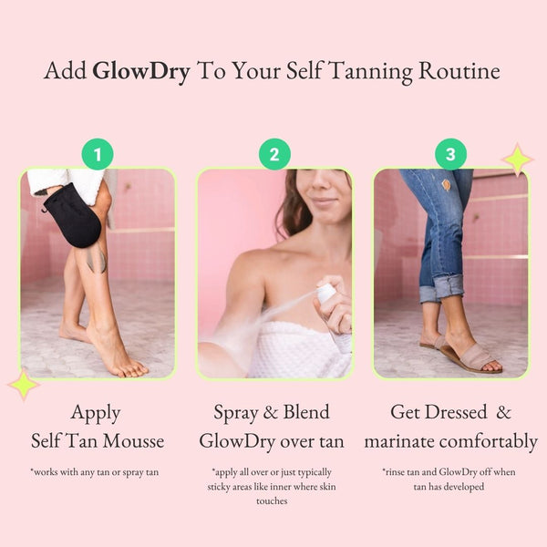GlowDry Self Tan Drying Powder JUMBO Spray