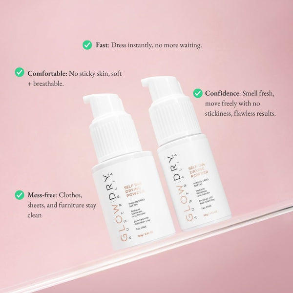 GlowDry Self Tan Drying Powder JUMBO Spray